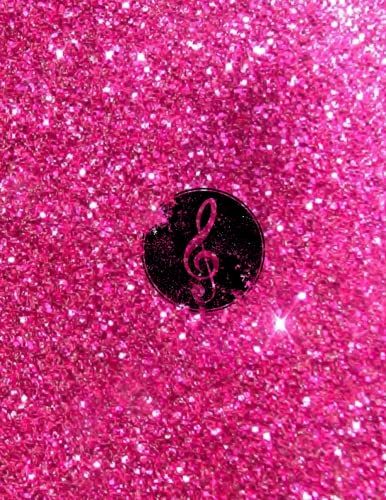 Blank Sheet Music Notebook: Composition Music Manuscript Paper-Glittery Pink Notebook120 Pages Of Wide Staff Paper 8.5x11 Inch-12 Staves/Page.