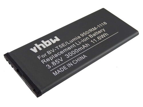 Vhbw 1x Batterie Compatible Avec Microsoft / Nokia Lumia 950, 940, Rm-110, 950 Dual Sim, 940 Xl Téléphone Portable (3000mah, 3,85v, Li-Ion)