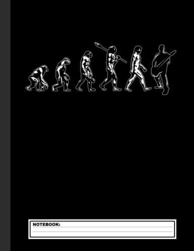 Evolution Bass Guitar Notebook: Guitar Tablature Notebook, Music Paper Sheet For Guitarist And Musicians - Wide Staff Tab | 8.5 X 11 - 120 Pages