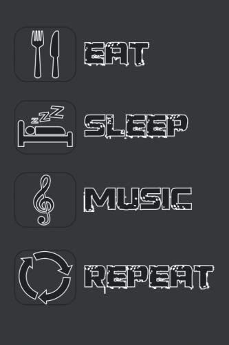 Eat Sleep Music Repeat: Premade Spaces Guitar Tab Notebook, With 110 Pages Music Blank Sheets, Manuscript Paper
