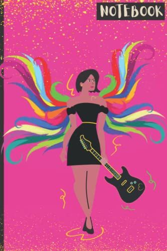 Notebook: Pink Music Lover With Guitar Inspired Journal: Small 6 X 9 (Lined Pages, Composition Book, Journal)