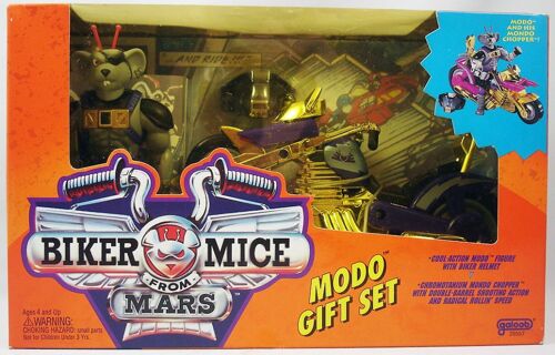 Biker Mice From Mars Les Motards De L'espace Gift Set Modo & Chromotanium Mondo Chopper 1994