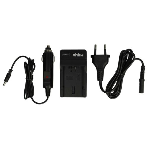 vhbw Chargeur compatible avec Panasonic DMW-BM7, CGA-S002, CGA-S002A caméra caméscope action-cam + câble de voiture + témoin de charge 8,4 V