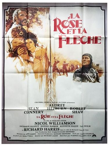 La Rose Et La Flèche (Robin And Marian) - Véritable Affiche De Cinéma Pliée - Format 120x160 Cm - De Richard Lester Avec Sean Connery, Audrey Hepburn, Robert Shaw - 1976