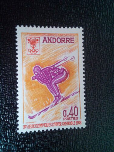 Timbre Andorre Yt 187 Jeux Olympiques D'hiver 1968, Grenoble Ski Alpin 1968 ( 091104 )