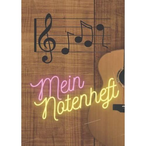 Notenheft: Din A4 - 100 Seiten - Blanko Notenheft - Notenpapier Mit 12 Notensystemen Pro Seite Ohne Hilfslinien - Musikheft Mit Notenlinien: Leere ... - Für Anfänger Und Fortgeschrittene Geeignet
