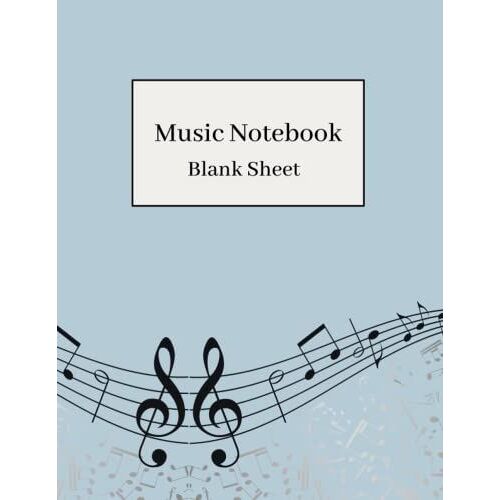 Blank Sheet Music Notebook, 150 Pages, Widestaff Manuscript Paper, Pastel Blue, Gift For Music Lovers - Musicians, Music Students, Composers, And Songwriters