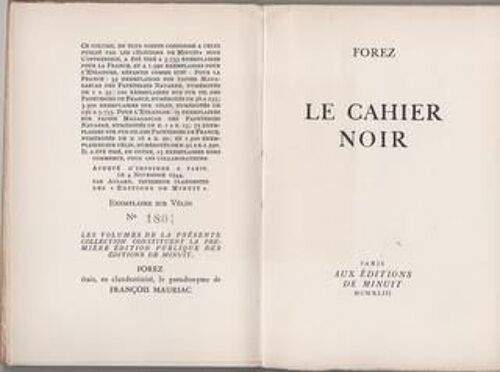 Le Cahier Noir