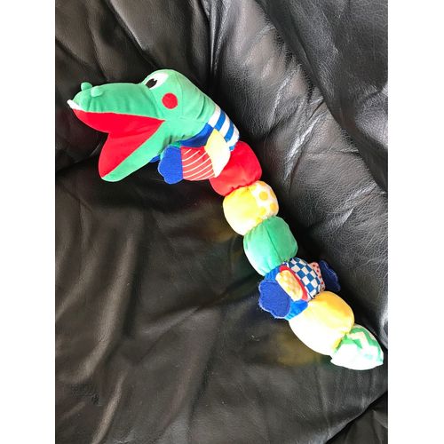 Peluche Farcie Alligator Bawi Vintage Crocodile Jouet Hochet Coloré Pour Enfants Ii Vert Rouge Jaune Et Bleu 50cm