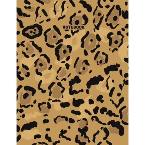 Notebook: Leopard Print Composition Notebook - College Ruled 120 Pages - Large 8.5 X 11