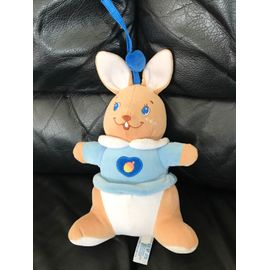 Doudou Lapin Beige Pull Bleu Coeur Chicco 26cm