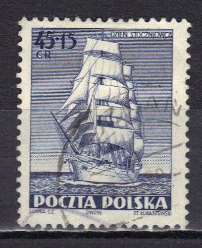 Pologne 1952 : Journée Des Chantiers Navals : Frégate "Dor Pomorza" - Timbre Oblitéré