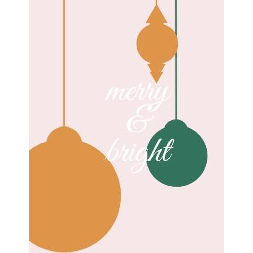 Merry & Bright Notebook: 120 Page Blank Lined Retro Mid-Century Modern Ornament Journal