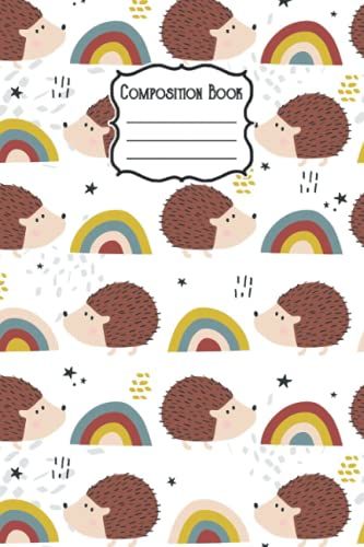 Composition Notebook: 6x9 120 Pages: Hedgehog Design College Lined Notebook