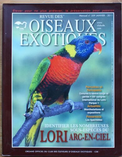Revue Des Oiseaux Exotiques - Numéro 359 De Janvier 2011