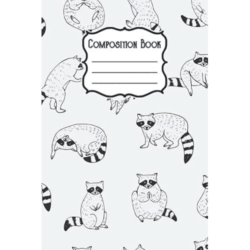 Composition Notebook: Raccoon Print Composition Notebook - College Ruled 6x9 120 Pages