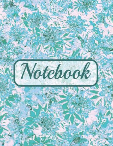 Notebook: Floral Diary Journal For The Contemporary Creative Aesthetic Females That Love The Verbena Flowers Inspired Blueish Green Ornamental Patterns