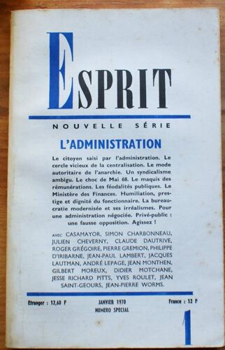 Esprit N° 1 De Janvier 1970