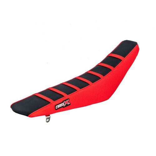 Housse De Selle Honda Crf 450 17-20 Crf 250 18-20 Crf 450 Rx 17-20 Crf 250 Rx 18-20 Top Black- Side Red-Stripes Red (M117-3brr)