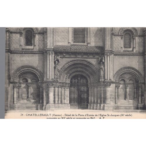 Carte Postale De Chatellerault (Vienne) Détail De La Porte D' Entrée De L' Eglise Saint-Jacques