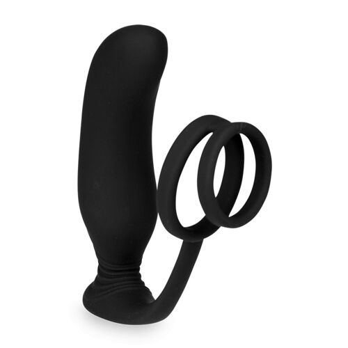 Vibromasseur Sex Toy Homme Anal Stimulateur De Prostate Vibrant Et Anneaux Lanco - Noir