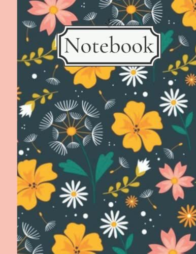 Floral Notebook: Composition Notebook: Wide Ruled Lined Paper Notebook Journal: Pretty Botanical Of Provence Style Workbook For Girls Kids Teens ... And Home College Writing Notes Paperback