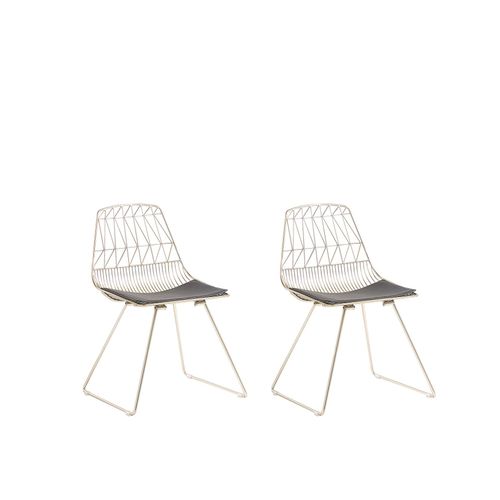 Chaise De Salle À Manger Set De 2 Métal Doré Harlan