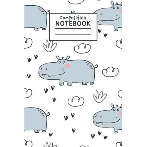 Composition Notebook: 6 X 9 120 Page Hippopotamus Pattern