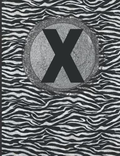 Letter X Notebook : Initial X Monogram Journal Zebra Print Notebook Personalized Gift Journal:: Zebra Print Composition Lined Notebook / Journal Gift ,100 Pages , 8.5" X 11" , Soft Cover, Matte Finish