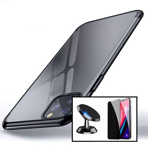 Kit Film de Verre Anti-Espion + Coque SlimArmor + Support Magnétique de Voiture pour iPhone 13 Mini - noir