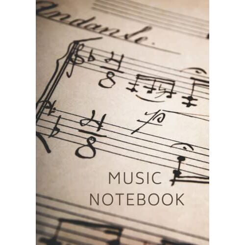 Music Notebook: Blank Music Staff Book For Piano - 5 Pairs Of Staves Per Page With Treble And Bass Clef - More Space Between Lines In Each Staff - 100 ... Till The End - Dimensions 8.3" X 11.7" (A4)