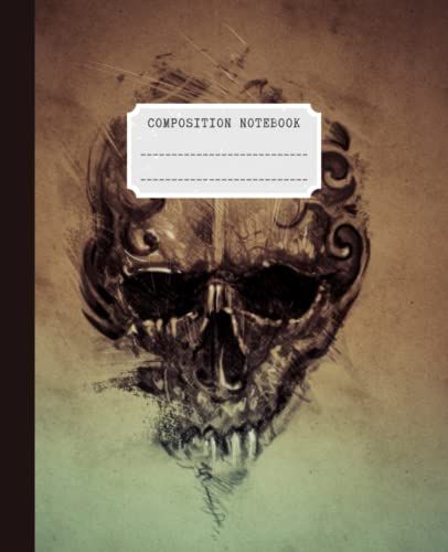 Vintage Skull Composition Notebook: College Ruled Gothic Style Gift Book For Adults