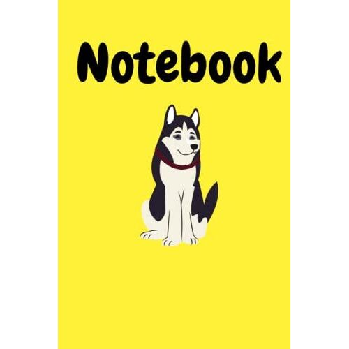 Notebook: Yellow Wolf Blank Lined Paperback Notebook