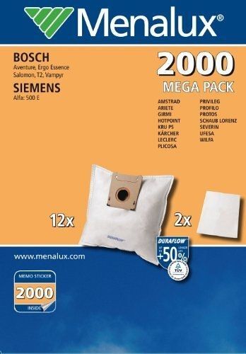 Menalux - 2000 Mp - 12 Sacs Aspirateur Avec 2 Micro Filtres