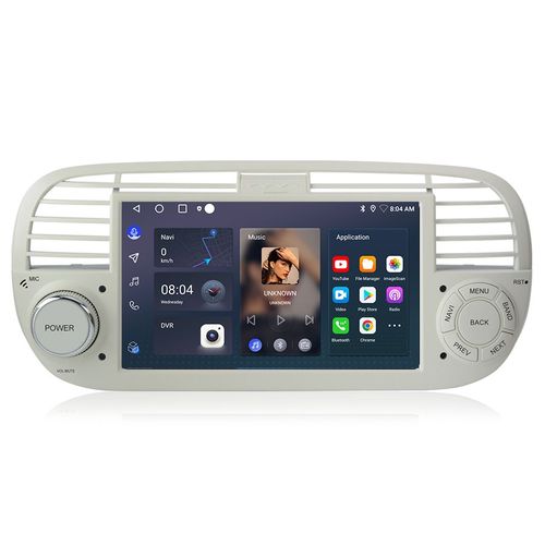 Autoradio 7 pouces Carplay 2 + 64G android 13 pour Fiat 500 2007-2015 GPS SWC WIFI BT RDS DSP DAB + 1280*720
