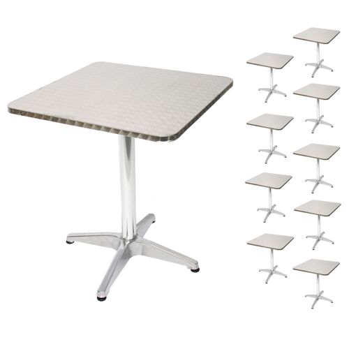 10x Table De Bistro M28, Set De Tables De Jardin, Rectangulaire, 60cm