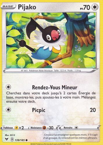Carte Pokemon - Pijako - 139/185 - Épée Et Bouclier 4 - Voltage Éclatant - Eb4 - Vf