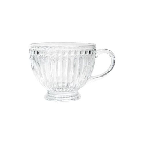 Tasse En Verre Homla Barrel Avec Des Rayures Et Une Base Dorée, 360 Ml