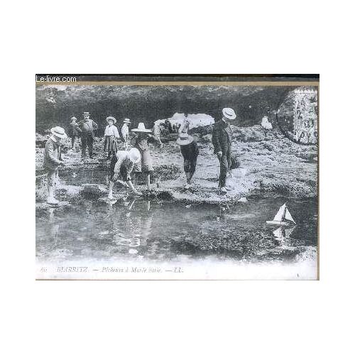 Reproduction Photographique D Une Carte Postale : Pêcheurs À Marée Basse - Biarritz.