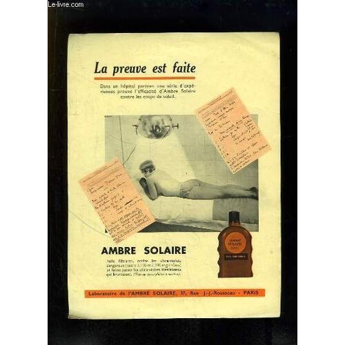Prospectus Publicitaire Ambre Solaire - Tous Les Ultra-Violets Ne Sont Pas Bons.