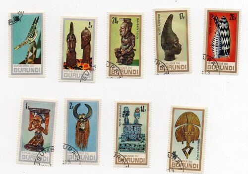 Burundi- Lot De 9 Timbres Oblitérés- Art Africain