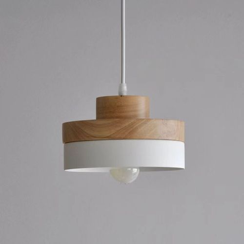 E27 Moderne Suspensions Luminaire Plafonnier Luminarie Contemporain Blanc Vernis Plafond Lustre Bois Et Metal Suspensions Lampe Blanc