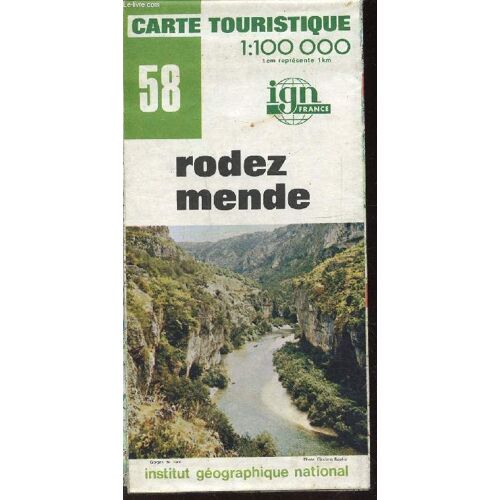 1 Carte Touristique N° 58 Depliante Couleur : Rodez Mende.