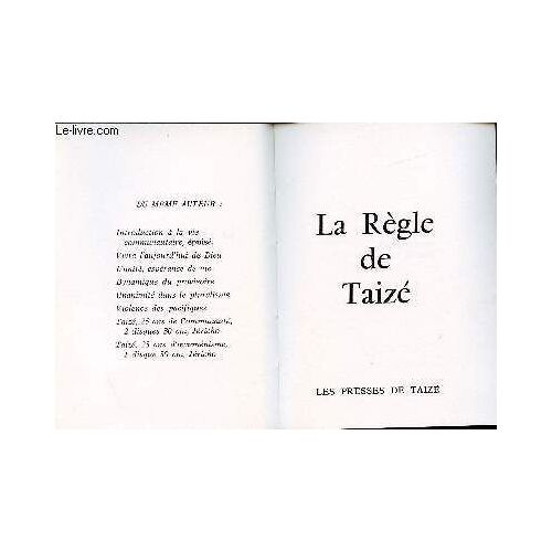 La Regle De Taize
