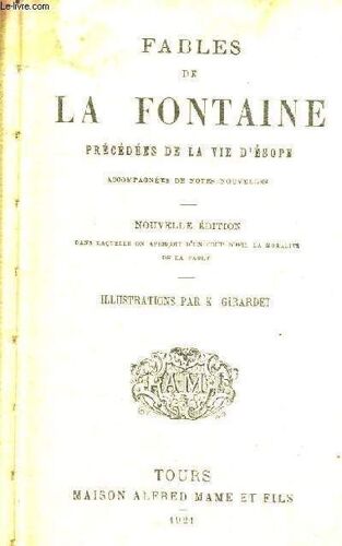 Fables De La Fontaine Precedees De La Vie D Esope - Accompagnees De Notes Nouvelles - Nouvelle Edition