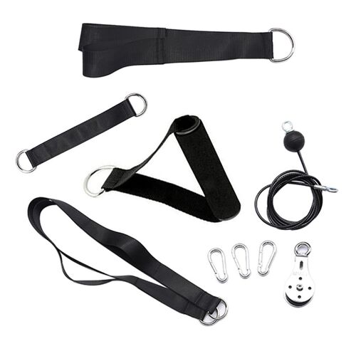 Ensemble Poulie Rouleau De Poignet Corde De Traction Musculation Tricepes Bicepes Accessoire Pour Appareil À Poulie