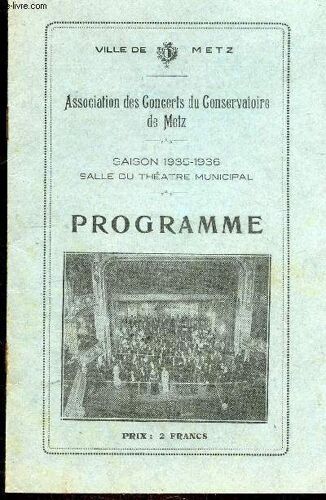 Programme Du 25 Janvier 1936 - Saison 1935-1936 - Salle Du Theatre Municipal -