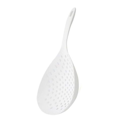 Ménage Grande Passoire Cuillere Cuillere A Nouilles Résistant Aux Hautes Températures Long Manche Antidérapant Boulette Wonton Tangyuan Hot Pot Passoire Cuillere De Vidange, Blanc (Nu)