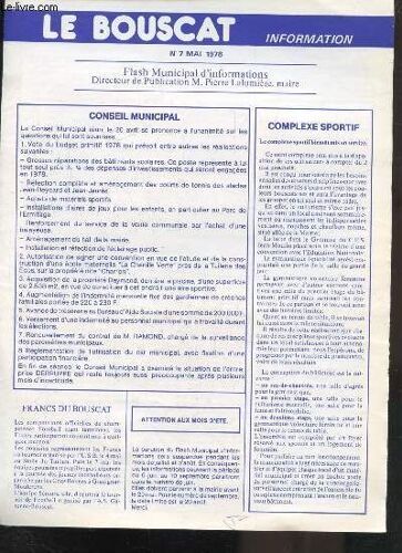 Le Bouscat - Flash Municipal D Informations - N°7 - Mai 1978