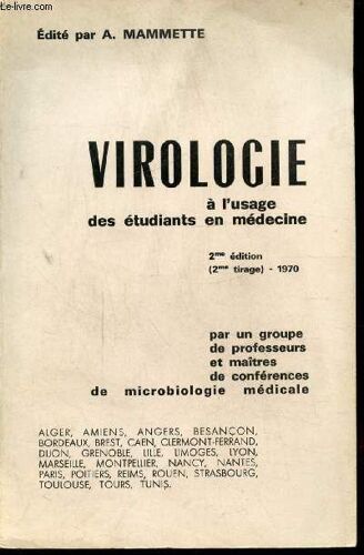 Virologie A L Usage Des Etudiants En Medecine
